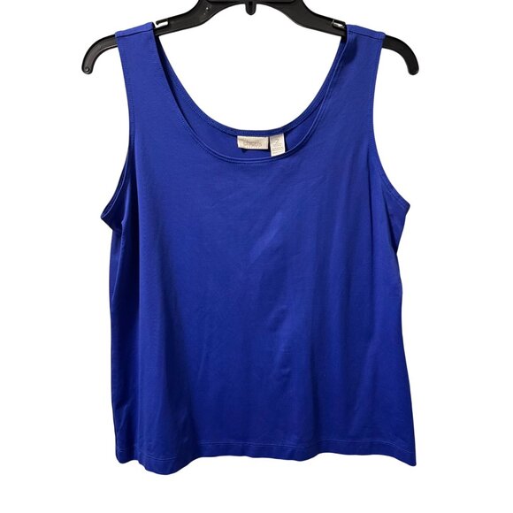 Chicos Blue Tank Top Size L Nylon Spandex Blend Sleeveless - Picture 4 of 12